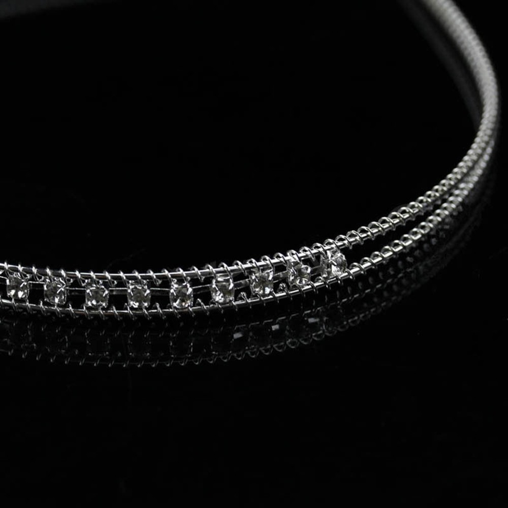 Băng đô kim loại đính pha lê