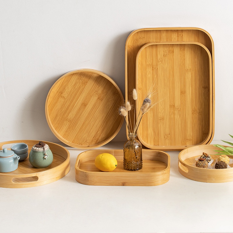 Khay trà gỗ tre cao cấp BAMBOOO ECO cách nhiệt bo viền tinh tế phù hợp trong nhà hàng, khách sạn, phòng khách, ngủ