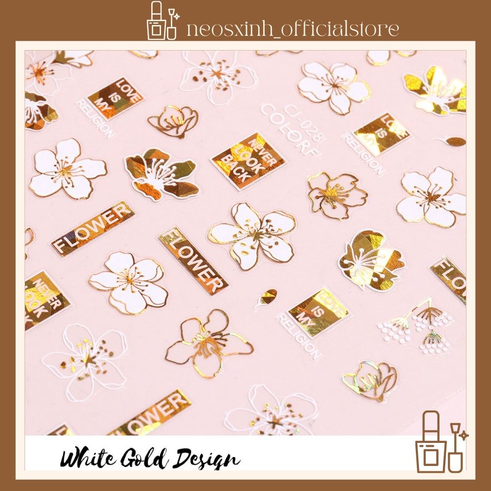 Sticker Dán Móng Tay CJ Hoa Hot Trend - Hình Dán Móng - Neosxinh Nails