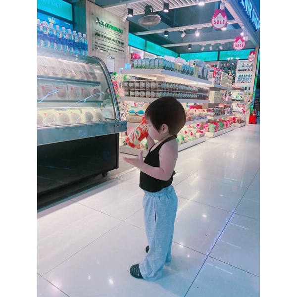 Set bộ tk quần xuông + áo đen hở lưng cho bé gái 10-25kg