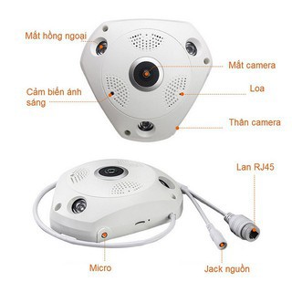 Camera wifi ốp trần yoosee 360 độ at-ys-3d130 quay toàn cảnh góc rộng