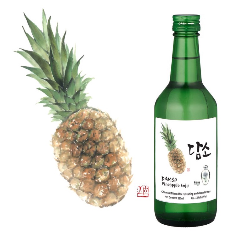 Soju Damso Hàn Quốc Vị Dứa 360ml