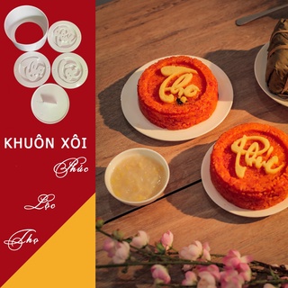 Bộ khuôn xôi Phúc Lộc Thọ, khuôn bánh bằng nhựa an toàn thực phẩm,tiện ích