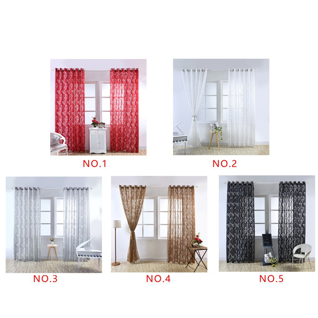 Rèm cửa treo trang trí nhà họa tiết lá