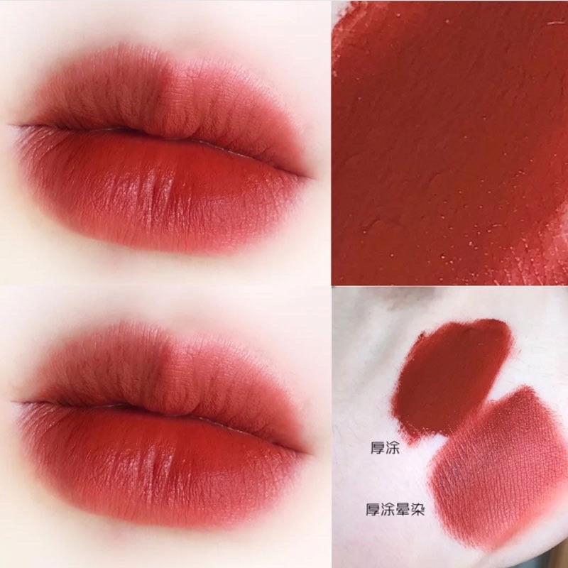 Son Môi HERORANGE đỏ lì mướt mịn thiết kế nắp vàng sang chảnh ảnh thật shop chụp
