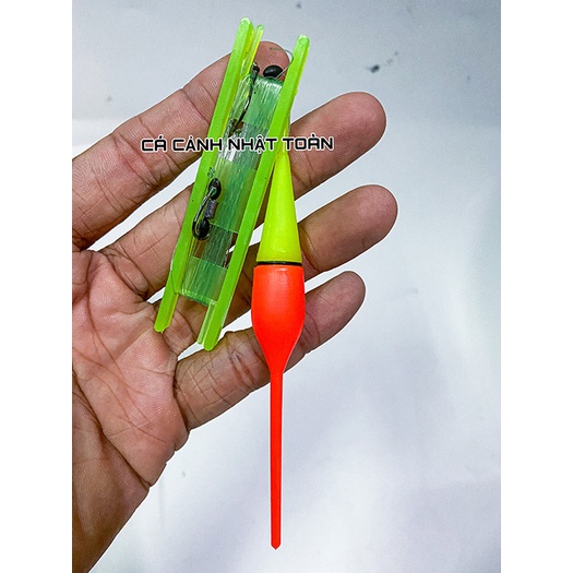 PHAO NHỰA CÂU CÁ CÓ DÂY VÀ 2 LƯỠI CÓ CHÌ VÀ CHẶN HẠT