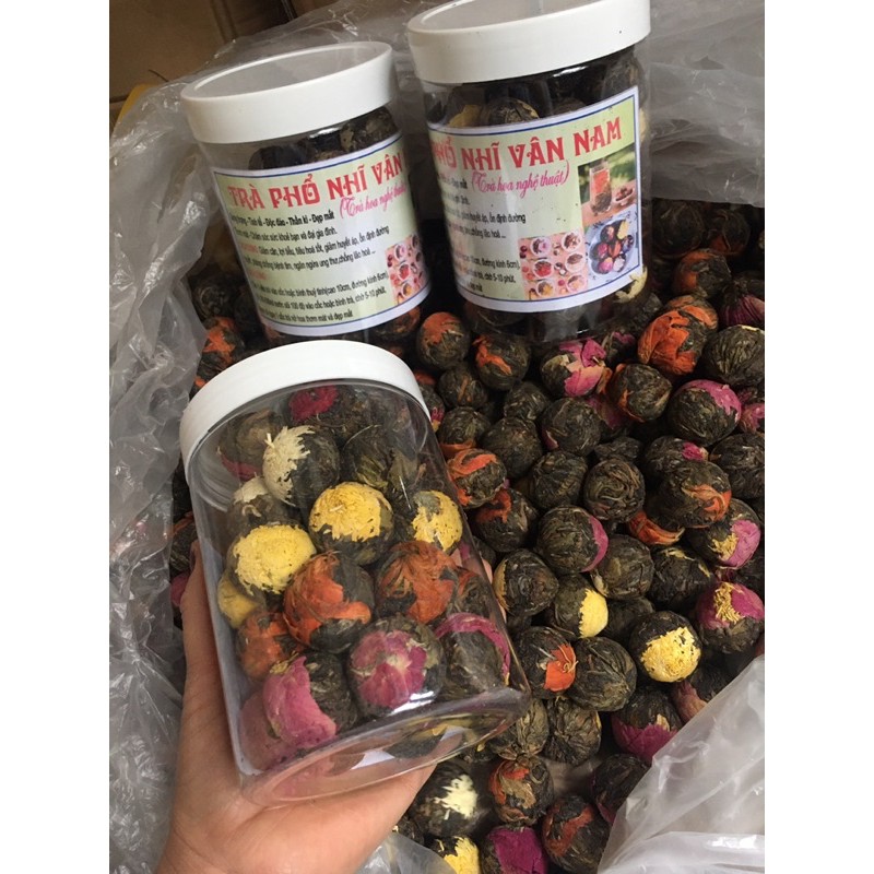 Trà hoa phổ nhĩ set 30 viên y hình