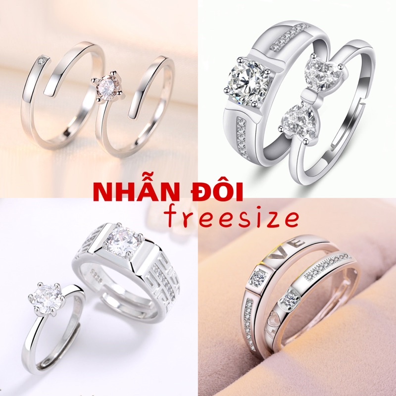 Nhẫn đôi FREESIZE 4 mẫu