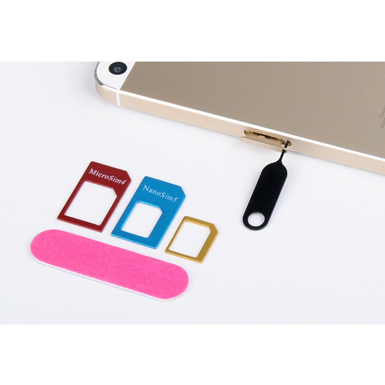 Áo Sim, Bộ chuyển đổi sim đa năng dùng tât cả các cỡ, micro sim, nano sim, sim thường,  Tặng kèm que chọc sim