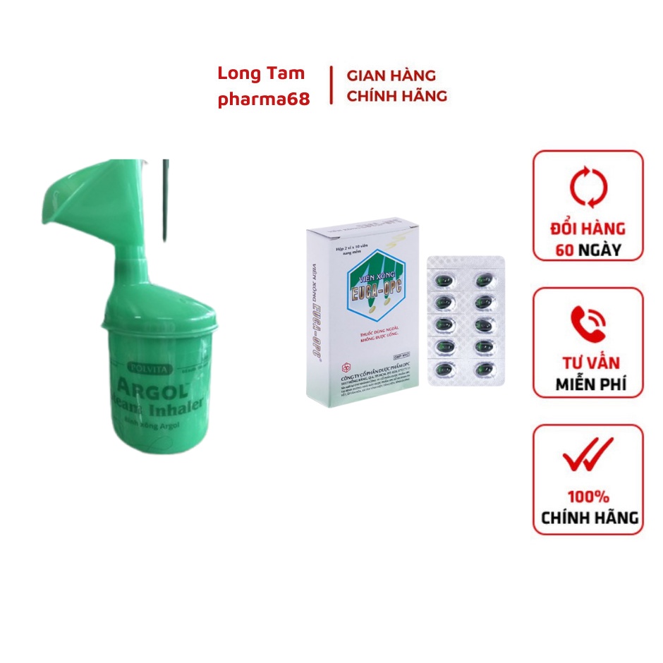 (Có Sẵn) Bình Xông Mũi, Xông Tinh Dầu và viên xông OPC – ARGOL STEAM INHALER - hộp 350ml