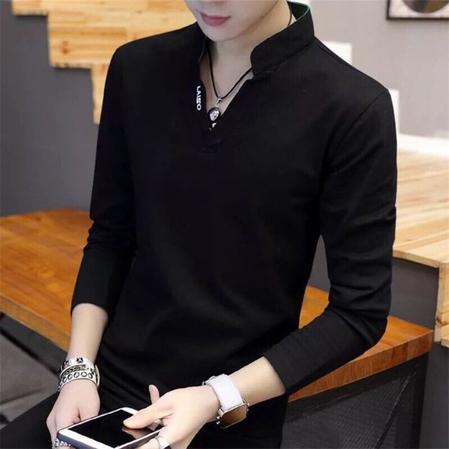 ÁO THUN NAM CỔ TRỤ V TAY DÀI MẶC ĐI CHƠI CHỐNG NẮNG HIỆU QUẢ CAO CẤP HÀN QUỐC THỜI TRANG TRẺ | BigBuy360 - bigbuy360.vn