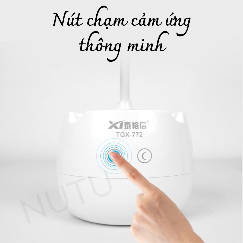 Đèn Học Để Bàn Chống Cận Nhỏ Gọn Có Kệ Để Điện Thoại