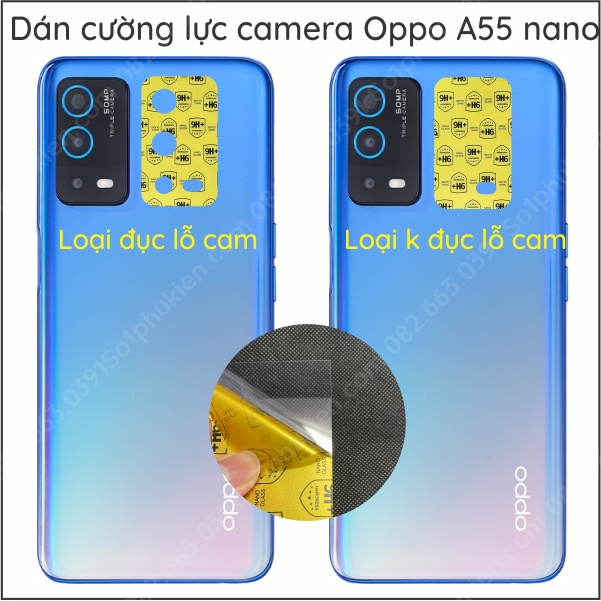 Dán cường lực camera Oppo A55 4G / 5G nano, chống bể bảo vệ cam