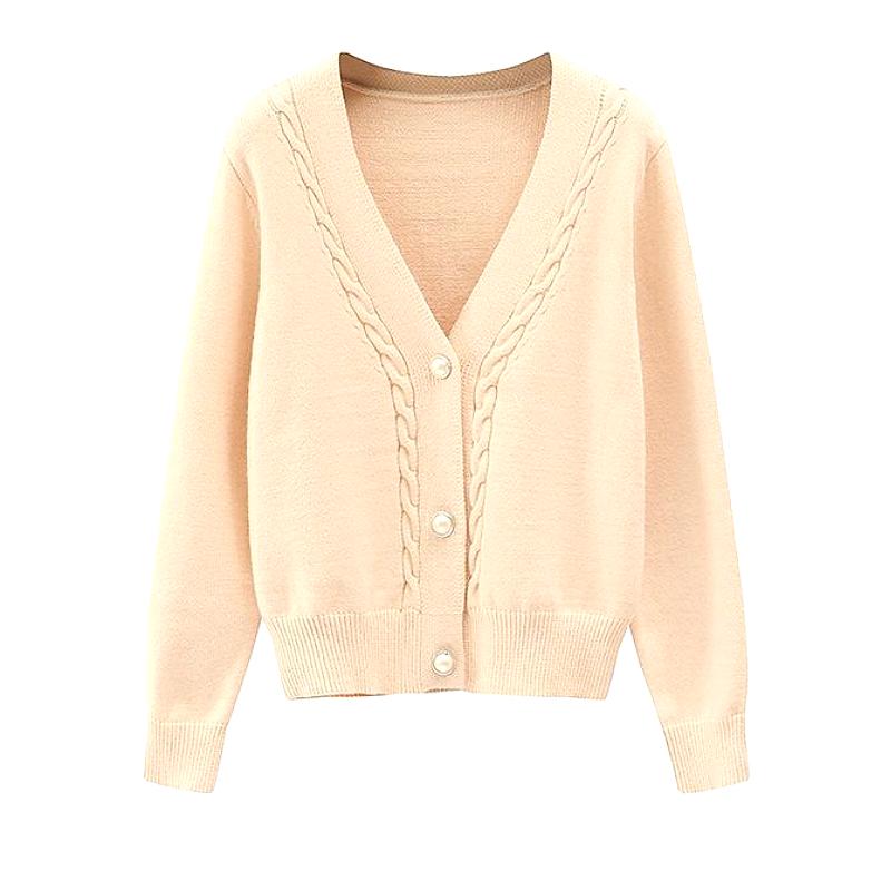 Áo khoác cardigan ngắn cổ V dáng rộng màu trơn thời trang Hàn Quốc | BigBuy360 - bigbuy360.vn