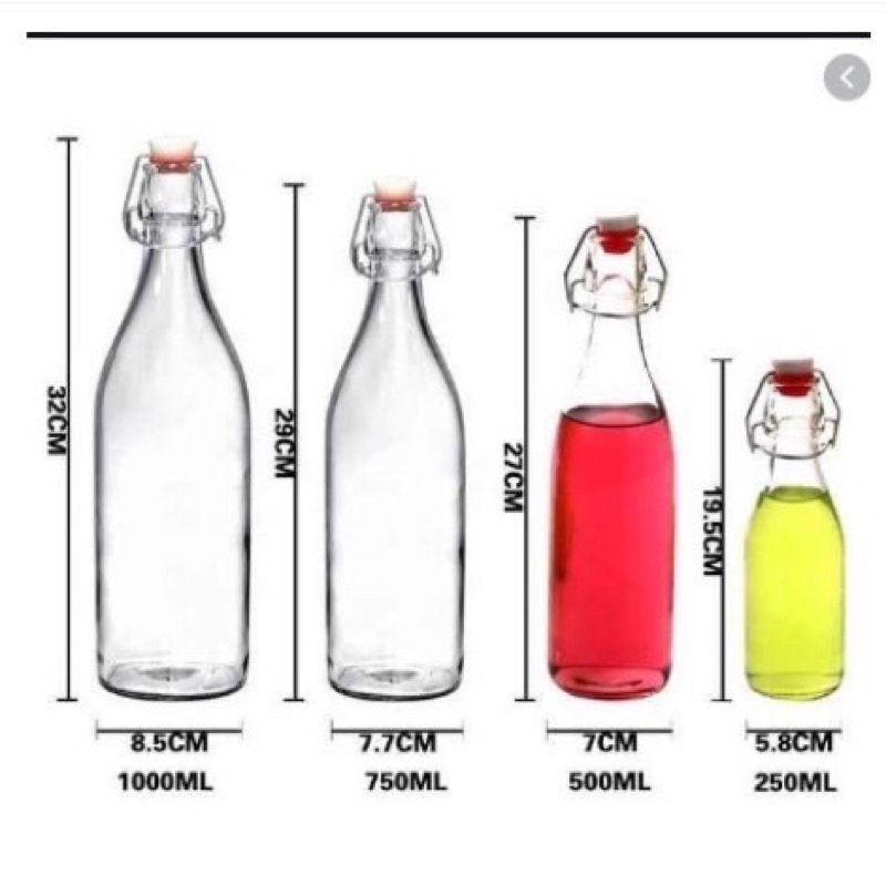💐Chai thuỷ tinh dáng tròn có nắp gài 500ml- 1000ml 💐- Lên men F2 Kombucha, làm nước có gas