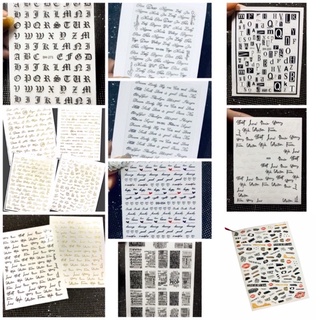 Hình Dán Sticker Chữ Vàng-Đen Nhiều Mẫu