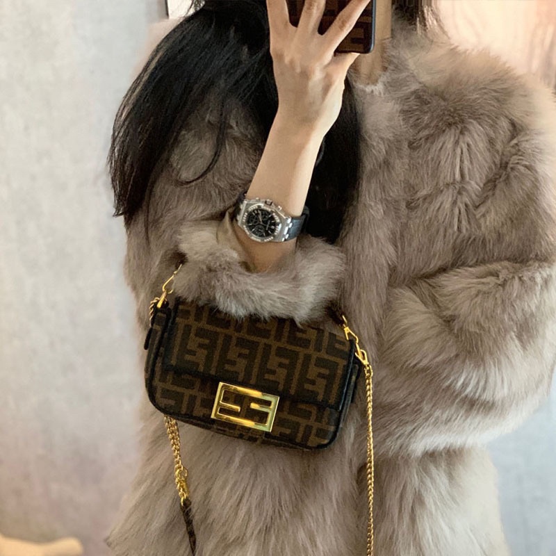 Túi Xách Nữ - Túi FD Xách Tay Hot Hit - Khoá Vuông Hàng QC Cao Cấp Loại 1