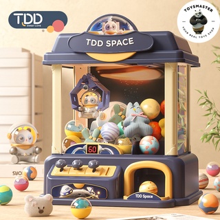 Máy Gắp Thú Mini Phi Hành Gia Kích Thước Lớn Có Nhạc Và Đèn Kèm Xu Đếm Thời Gian, Có Sẵn Nhiều Thú Bông Cho Trẻ Em