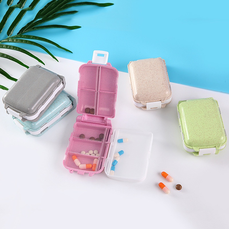 Hộp Đựng Thuốc Ba Ngăn Bằng Sợi Rơm Lúa Mì Thân Thiện Với Môi Trường