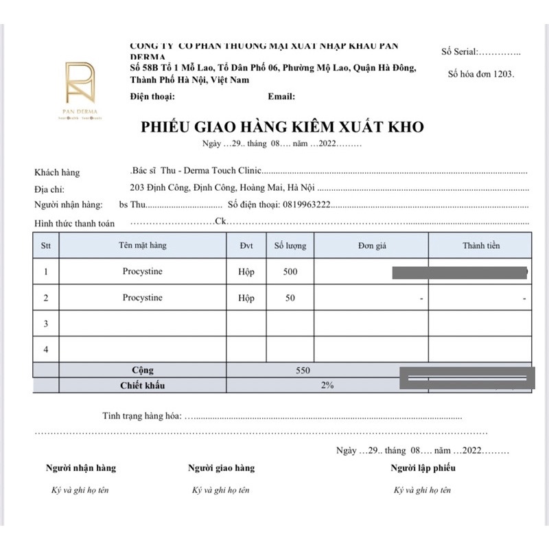 Procystine Viên uống giảm mụn trắng da đẹp tóc 60 viên Mẫu mới - Dược Mỹ phẩm chính hãng Derma Touch