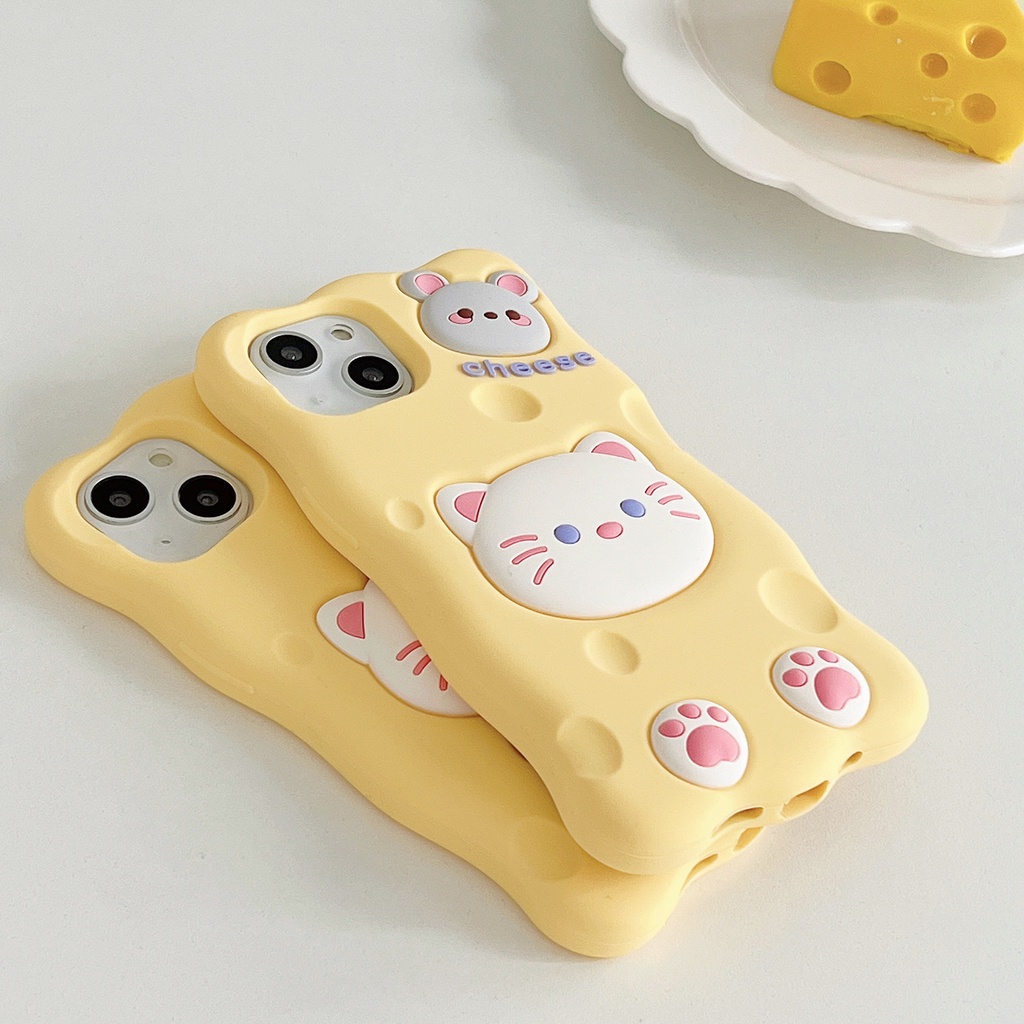 Ốp Điện Thoại Dẻo Họa Tiết Hoạt Hình Mèo / Chuột Dễ Thương Chống Rơi Cho iPhone 11 / 12 / 12PRO MAX / 13PRO MAX