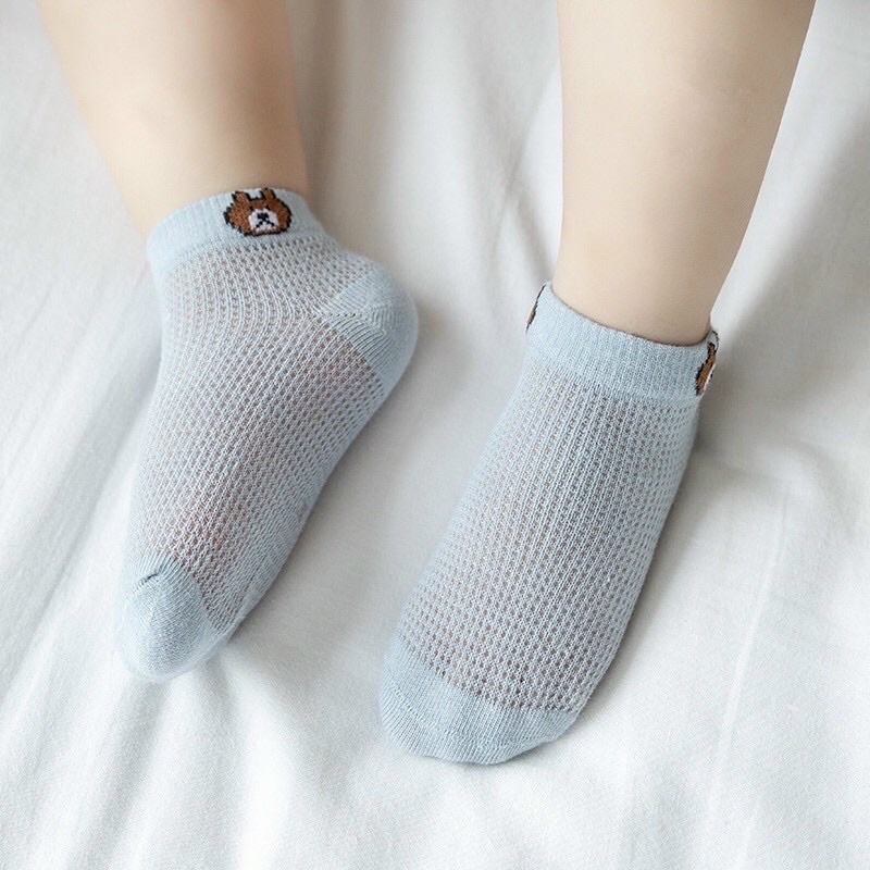 Sét 5 đôi lưới thêu hình gấu cho bé