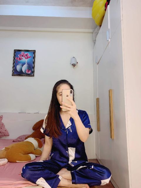 [THANH LÝ ] Bộ Lụa satin Áo Cộc Quần Dài