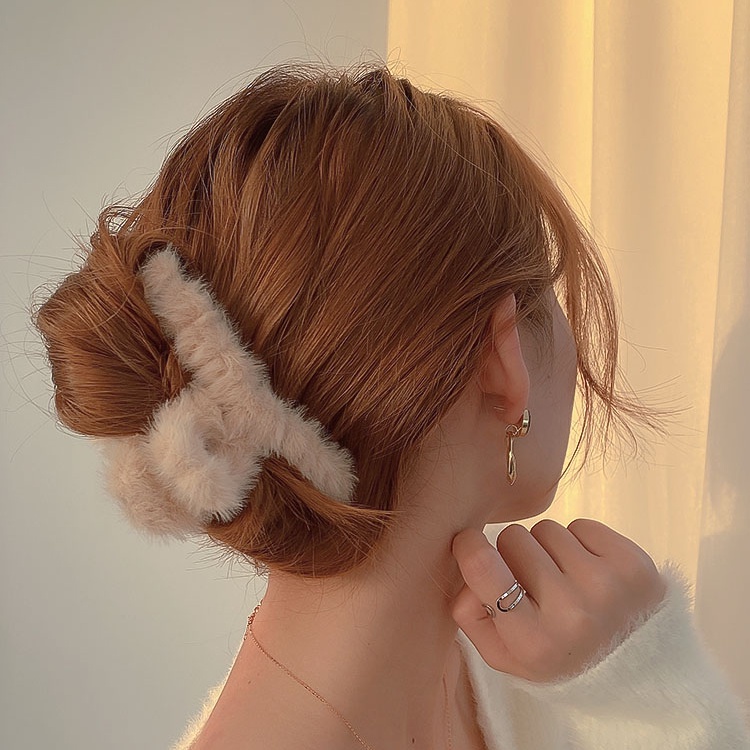 Kẹp tóc dạng hàm cá mập nhồi bông cỡ lớn phong cách Hàn Quốc đáng yêu cho nữ