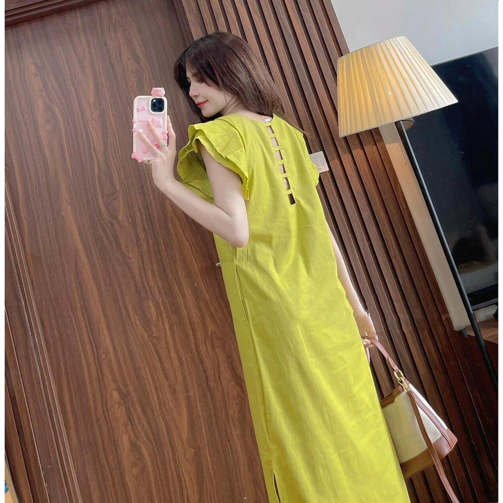 Váy thô tay bèo dáng xuông đan lưng về xinh lắm DN55