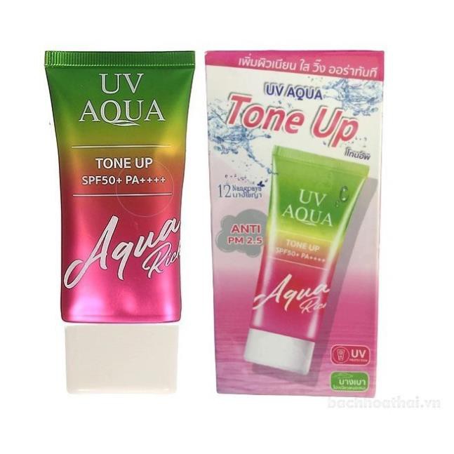 Kem chốnǥ nắng UV Aqua Tone UP + UV QUA Water Essence SPF50 + PA ++++ Thái Lan