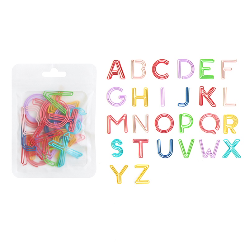 Set 26 Kẹp Giấy Hình Chữ Cái Nhiều Màu Sắc