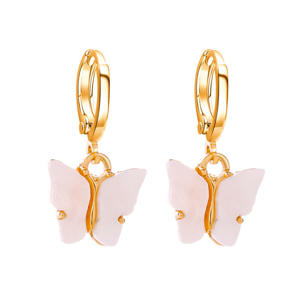 Đôi Hoa Tai Acrylic Hình Bướm Màu Nhẹ Nhàng Đáng Yêu Cho Nữ