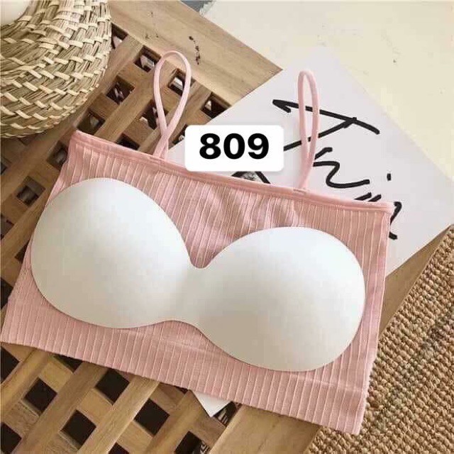 Áo bra nữ quây 2 dây ngang 809 chất conton tăm siêu đẹp