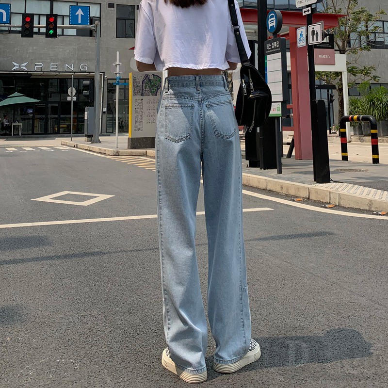 Quần Jeans Dài Rách Gối Thời Trang Dành Cho Nữ