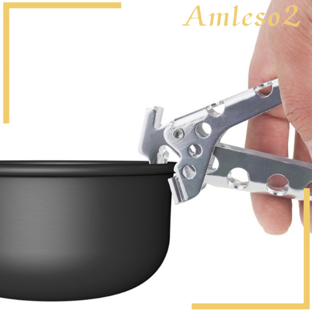 Kẹp Nhấc Nồi Chảo Bằng Nhôm Màu Đỏ + Xám Cho Cắm Trại