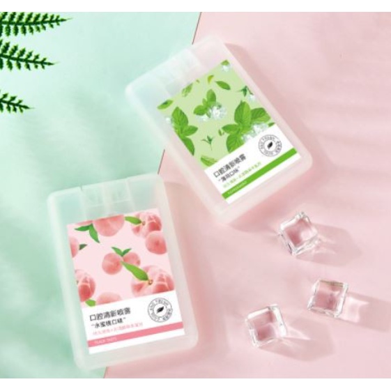 Xịt thơm miệng Heyxi hương đào và bạc hà Xịt thơm miệng kháng khuẩn thơm mát HXTM