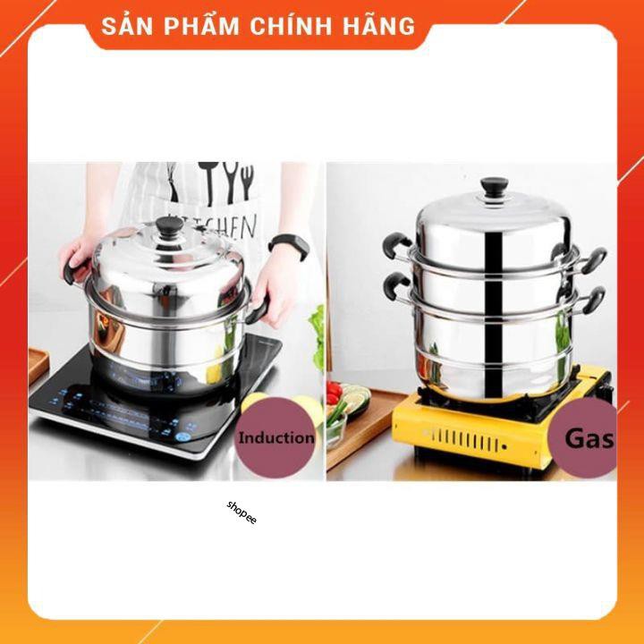 Nồi hấp inox 3  tầng hiện đại kích thước lớn, có thể sử dụng trên mọi loại bếp . [FREESHIP]