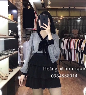 Sơ mi lụa cổ nơ
