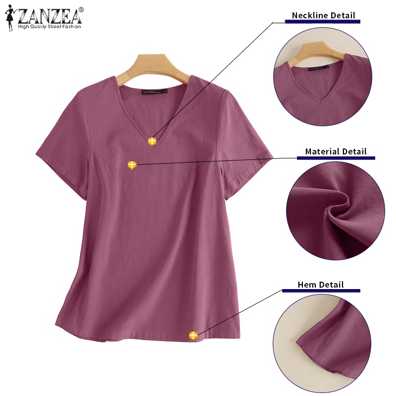 Zanzea Áo Nữ Tay Ngắn Cổ Chữ V Thời Trang Quyến Rũ