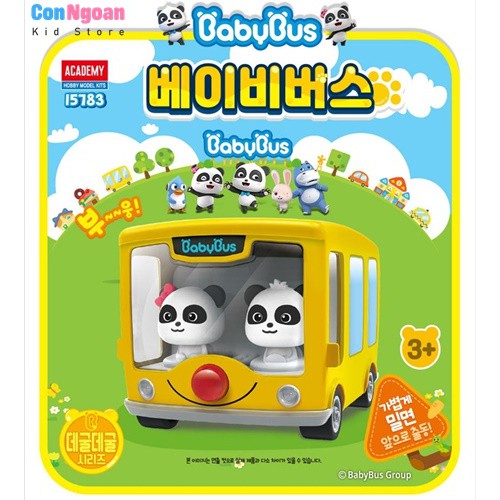Đồ chơi xe buýt gấu trúc Baby Bus Kiki và Miumiu chính hãng Academy Hàn Quốc
