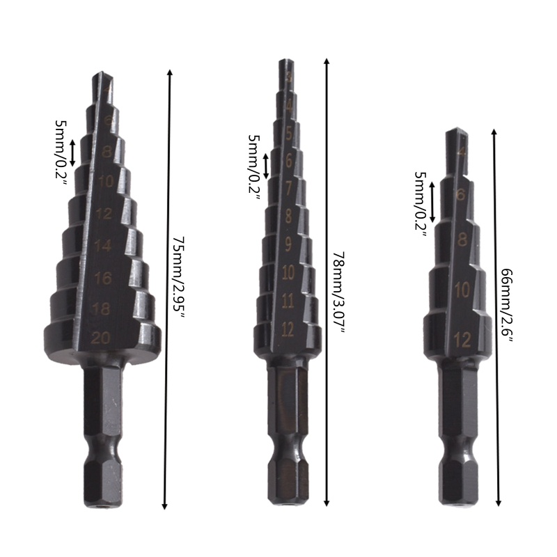 Bộ Mũi Khoan Bước Bằng Thép Titan Tốc Độ Cao Chuyên Dụng