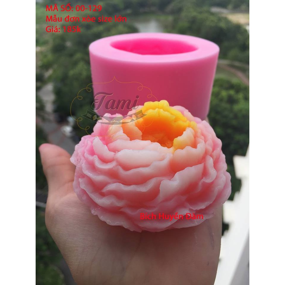 Khuôn silicon rau câu hoa nổi- Mẫu Đơn Xòe Size Lớn