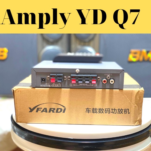 Amply mini bluetooth chạy điện 12v 24v Q7 hàng cao cấp, tặng kèm 1 dây nguồn 12v