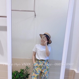 Bộ mặc nhà áo cotton quần tơ đũi