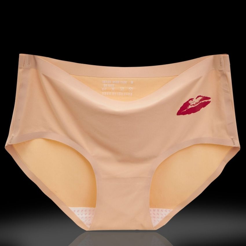 Quần lót nữ đúc su in hình môi không đường may mềm mại kháng khuẩn Q11