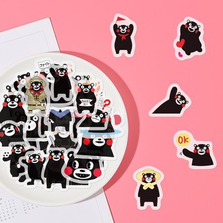 40pcs DIY Cute Kawaii Japanese Kumamon Stickers Cartoon Rilakkuma PVC Black Bear Sticker Pack Home Decoration Photo Album