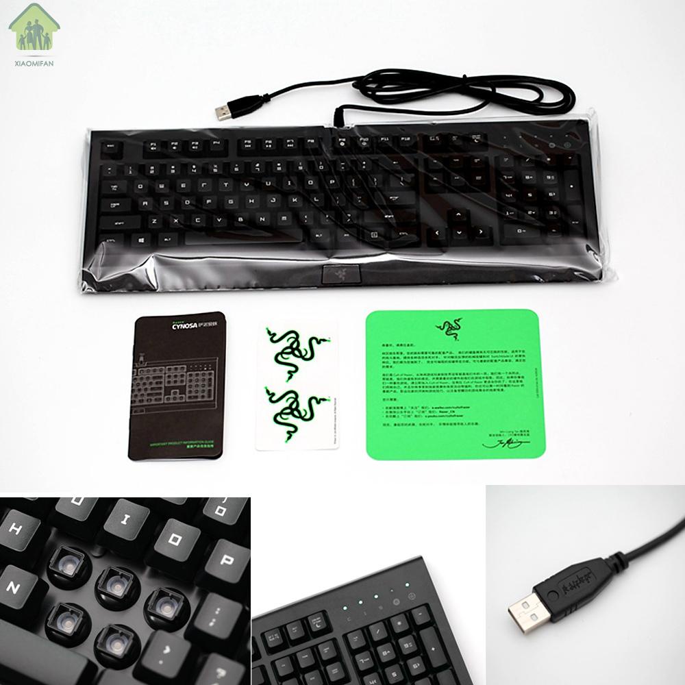 xm Razer Cynosa Chroma Pro Wired Gaming Keyboard with Three-color Backlit/Membrane Keyboard/Individually Backlit Keys/Spill-Resistant/Fully Programmable 104 Keys Compatible for Windows/Mac