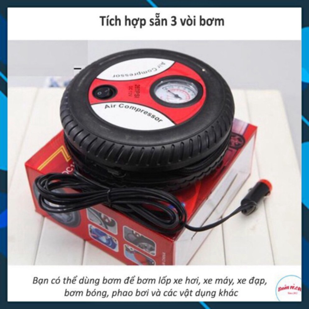 Bơm lốp ôtô 12V chuyên dụng hình bánh xe