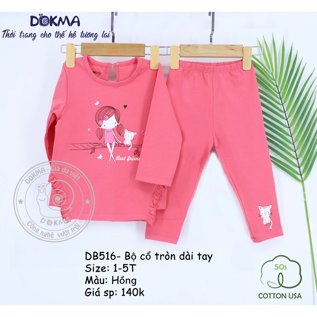 Dokma - Bộ cổ tròn dài tay BT+ BG (1-5Y) DB516