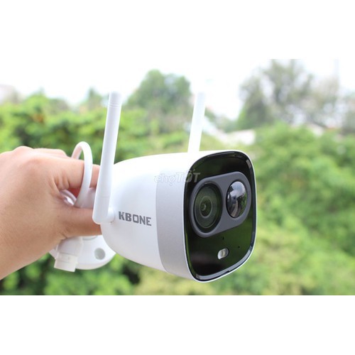 Camera IP WIFI Ngoài trời 2MP KN-2003WN.PIR, Ống kính cố định 2.8mm cho góc nhìn 114.7°, hồng ngoại nhìn đêm 30m